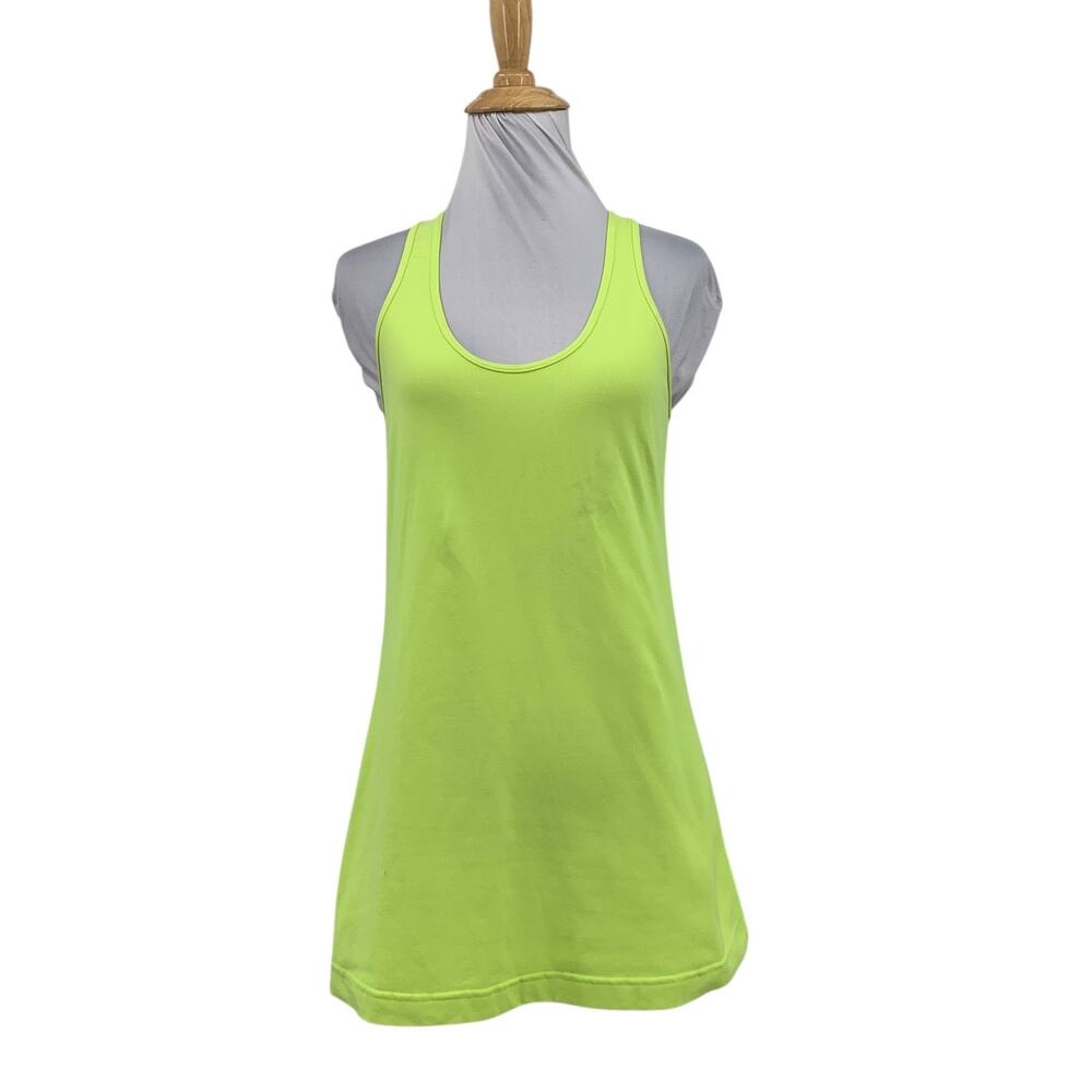 Lululemon Tank Top Womens 6/8 Neon Yellow Cool Racerback Scoop Neck Workout Yoga